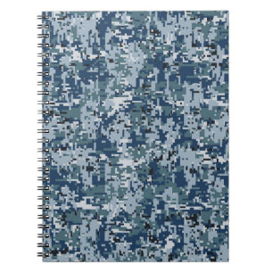 Carnet Décor Camouflage Pixels numériques bleu marine