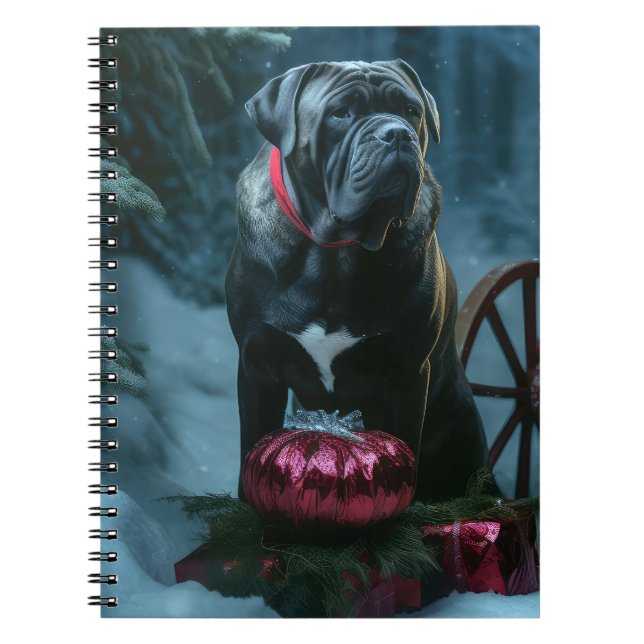 Carnet Décor de Noël Cane Corso Snowy Sleigh (Devant)