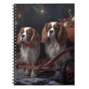 Carnet Décor de Noël Cavalier King Chariot à neige