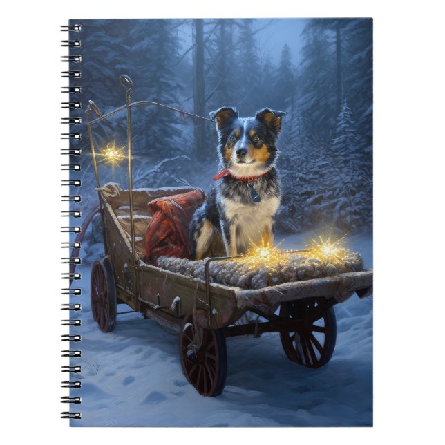 Carnet Décor de Noël de l'hélier bleu neige (Devant)