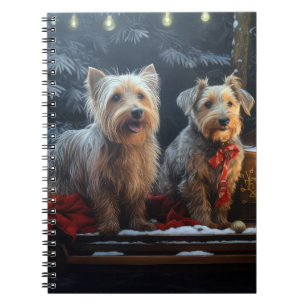 Carnet Décor de Noël de Terrier australien Snowy Sleigh