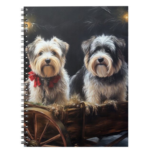 Carnet Décor de Noël du Biewer Terrier Snowy Sleigh (Devant)