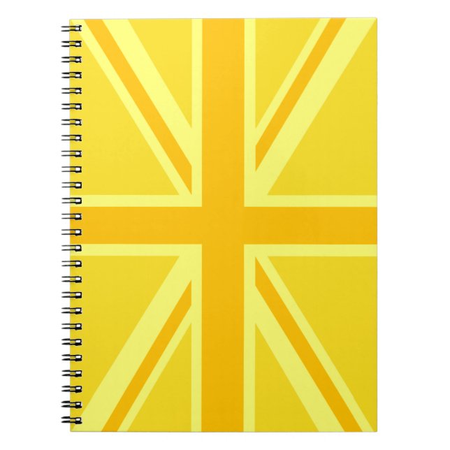 Carnet Décor du drapeau britannique de l'Union Jack jaune (Devant)