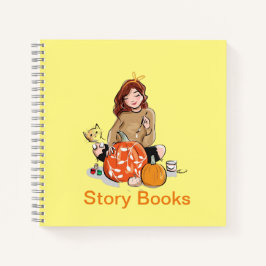 Carnet Décor féminin d'automne douillet avec Citrouille -