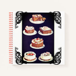 Carnet Décoration retro de la glaçure de gâteau vintage