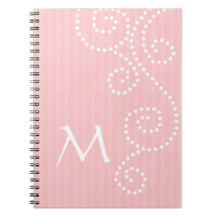 Carnet décoré d'un monogramme d'art de pois