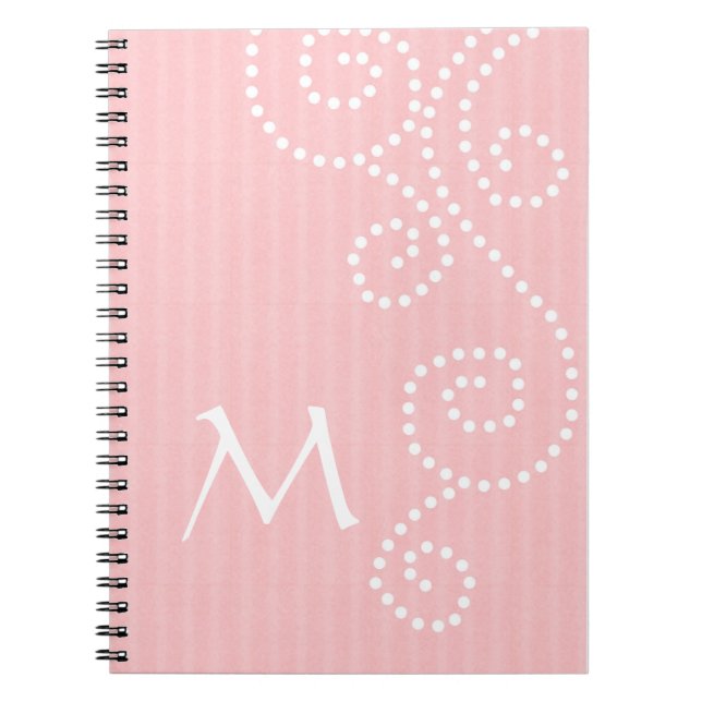 Carnet décoré d'un monogramme d'art de pois (Devant)