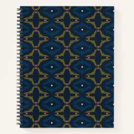 Carnet Deep Blue Retro Vintage Pattern 
