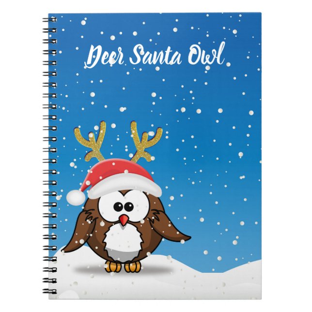 Carnet Deer Père Noël Owl (Devant)