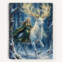 Carnet Déesse celtique & Cerf blanc lumineux
