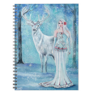 Carnet Déesse de vacances hivernales avec revue de cerfs