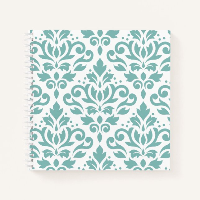 Carnet Défiler Damask Turquoise Grand Motif (Devant)