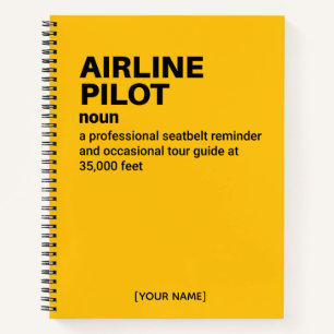 Carnet Définition amusante de pilote de ligne pour l'avia