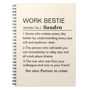 Carnet Définition de Meilleure Amie au Travail Personnali