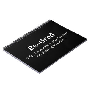 Carnet Définition de retraité drôle Blague sarcastique su