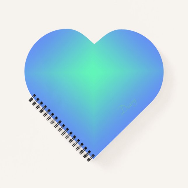 Carnet dégradé de diamant bleu à vert aquamarine (Devant)