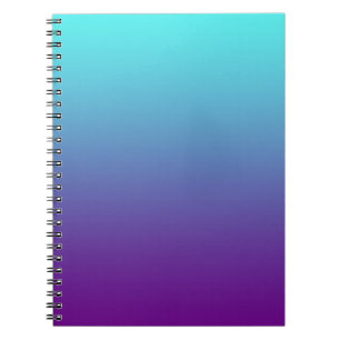 Carnet Dégradé de fond simple Turquoise Bleu Violet