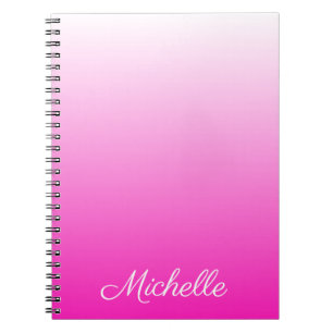 Carnet dégradé personnalisé à deux tons foncé rose chaud