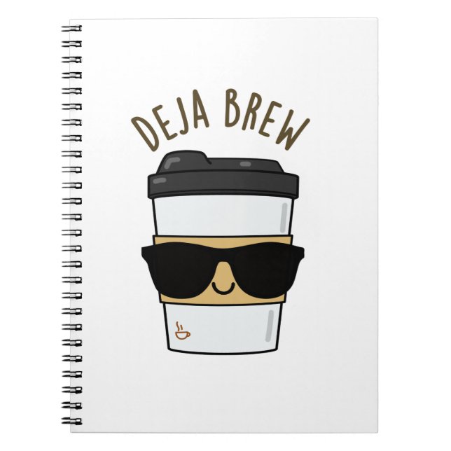 Carnet Déjà Brew Blague de café drôle (Devant)