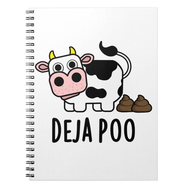 Carnet Deja Poo Vache Drôle Caca Blague  (Devant)
