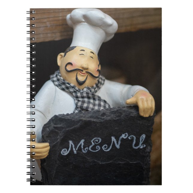 Carnet Délices culinaires Attente : Chef avec menu (Devant)
