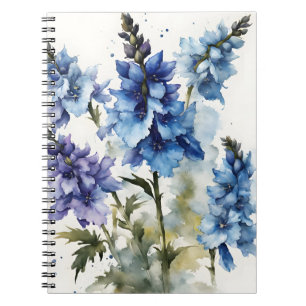 Carnet Delphinium - Fleurs aquarelles