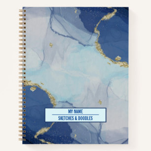Carnet d'encre bleue à l'alcool