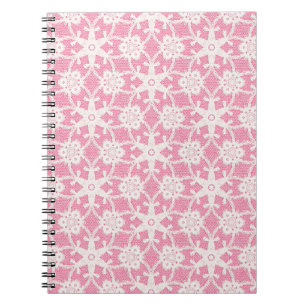 Carnet Dentelle antique - blanc et rose rose