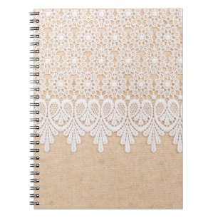 Carnet Dentelle ornementale blanche sur la conception du