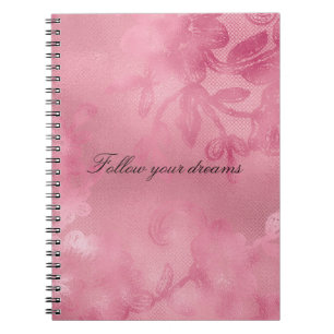 Carnet Dentelle rose chic
