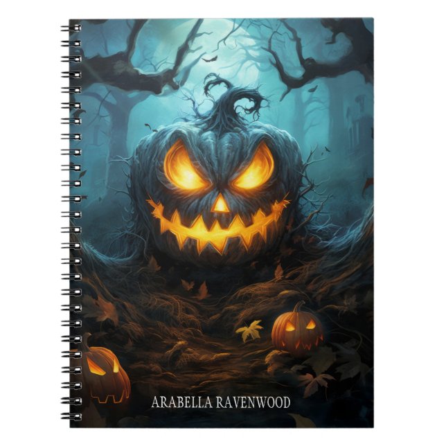 Carnet Déplaisant, Gothique Effrayant Citrouille Hallowee (Devant)