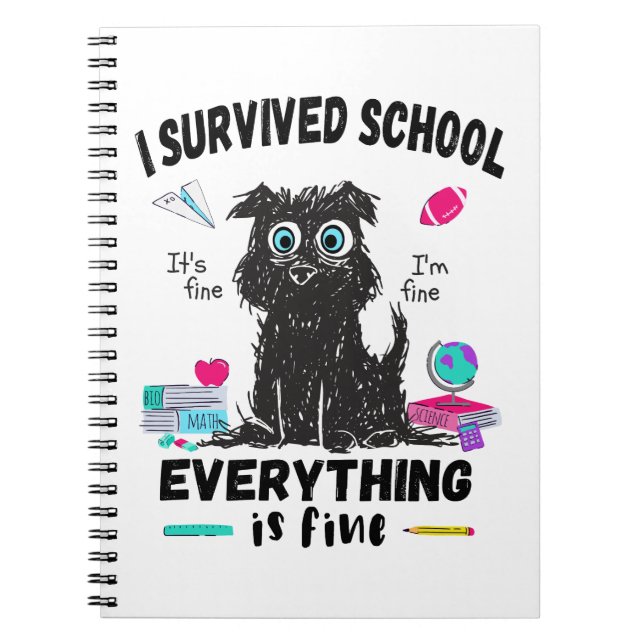 Carnet Dernier jour d'école, j'ai survécu à l'école (Devant)