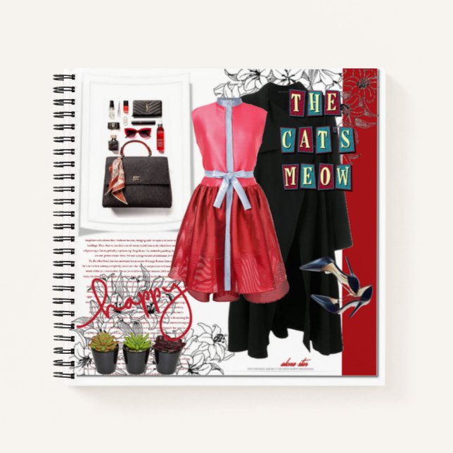 Carnet Derniers styles Mode Set Vêtements Art Blank (Devant)