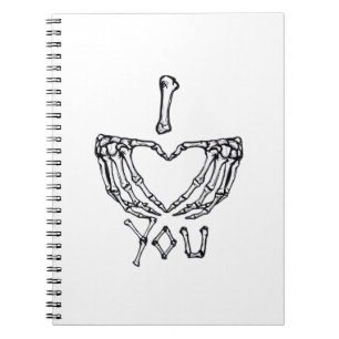 Carnet Des Mains De Squelette Qui Font Un Coeur