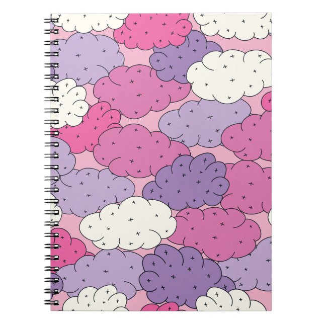 Carnet Des nuages de dessins animés amusants. Répétez vin (Devant)