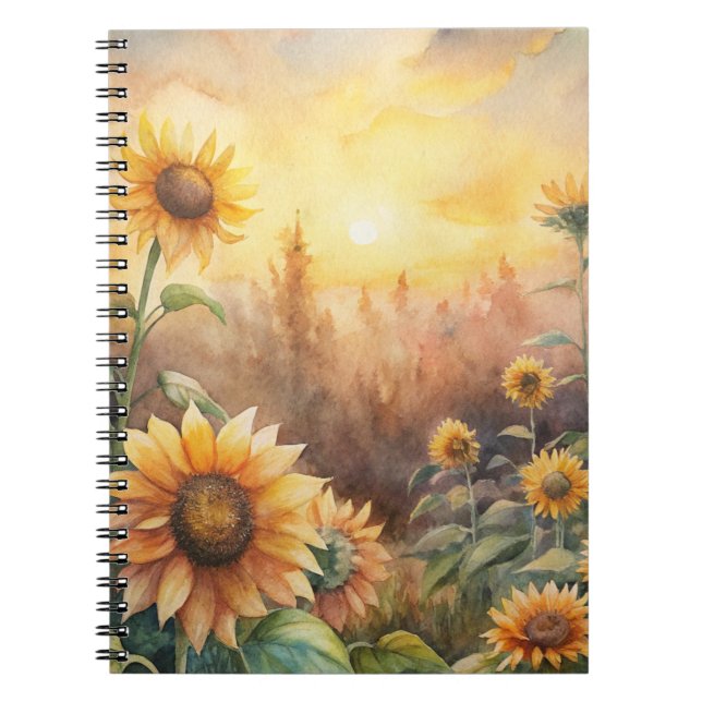 Carnet Des tournesols dans un pré (Devant)