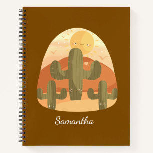 Carnet Désert de cactus avec soleil