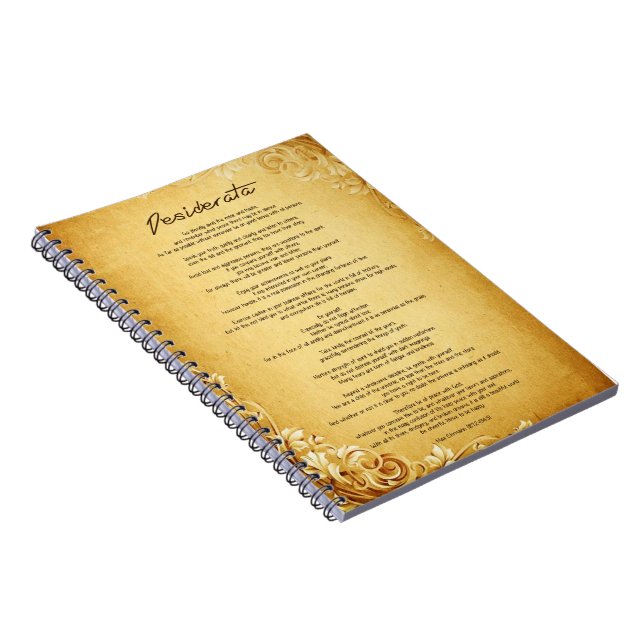 Carnet Desiderata "Choses désirées" sur Parchemin Vintage (Côté Droit)