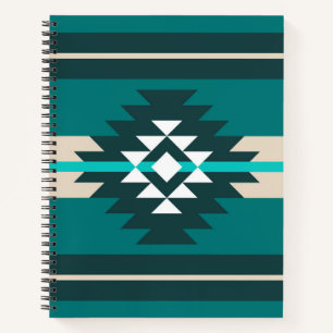 Carnet Design aztèque en couleur turquoise