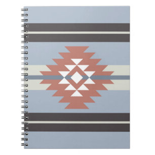 Carnet Design aztèque en rose et bleu