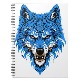 Carnet Design bleu loup et blanc