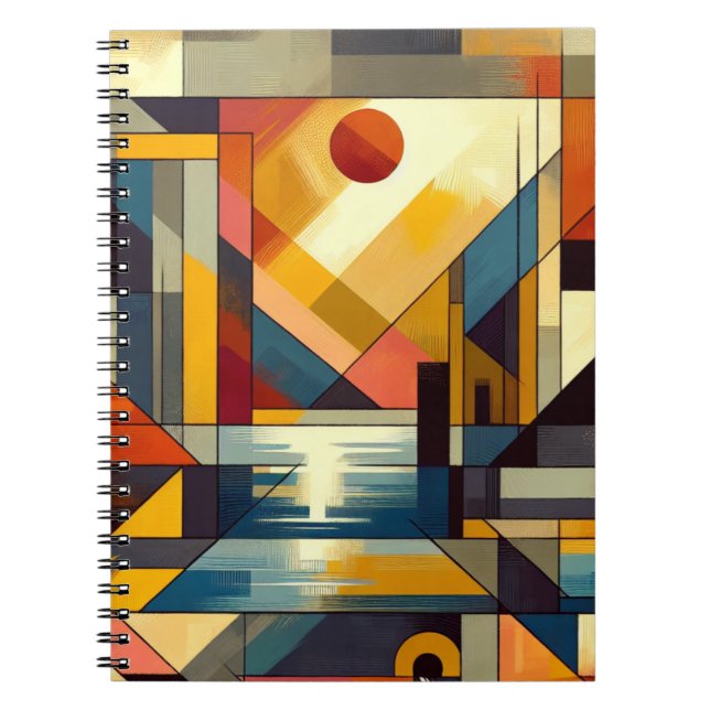Carnet Design d'art Abstrait au coucher du soleil (Devant)