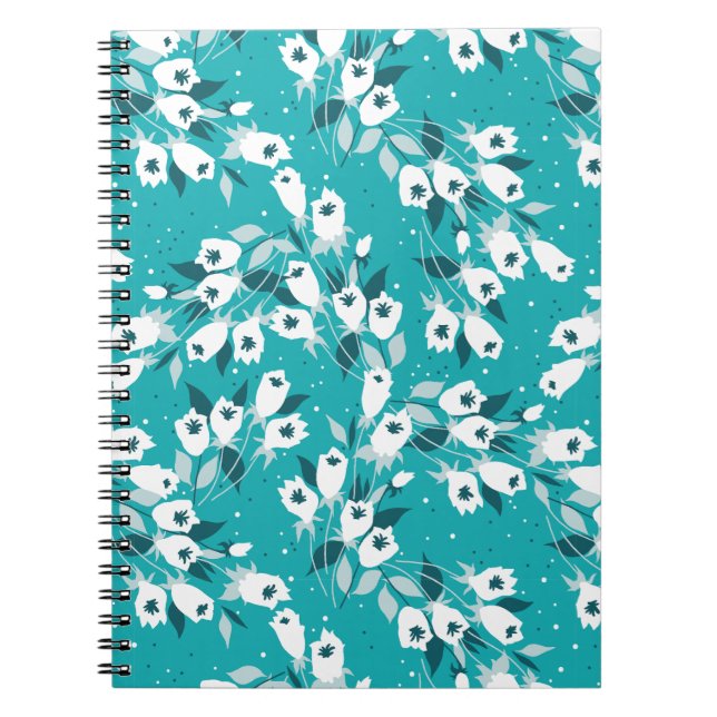 Carnet Design d'art botanique Motif élégant à la fleur de (Devant)