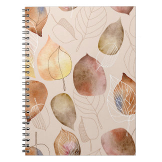 Carnet Design d'automne de feuille d'aquarelle graphique