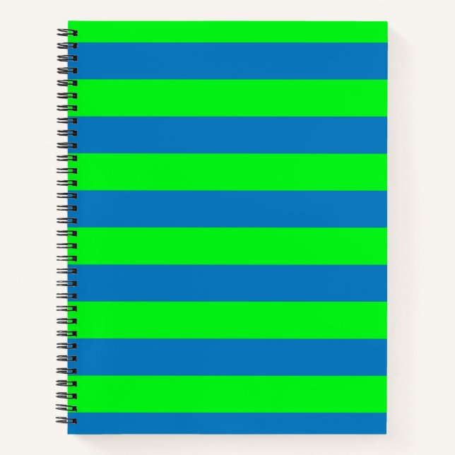 Carnet Design de bandes bleues et vertes (Devant)