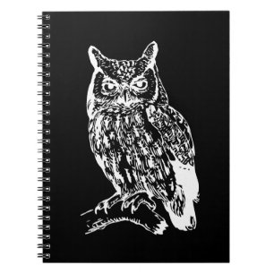 Carnet Design de Chouette noire et blanche