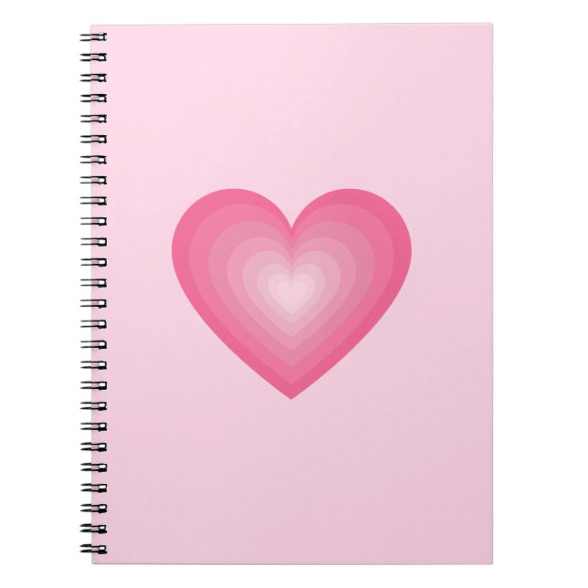 Carnet Design de coeur rose - Symbole d'amour mignon (Devant)