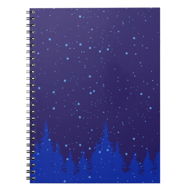 Carnet Design de Noël Monochromatique Motoneige bleu (Devant)