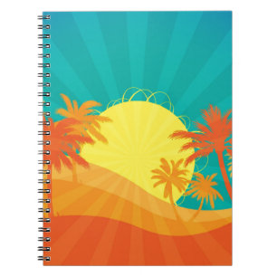 Carnet Design de surf tropical rétro de Sunset Beach