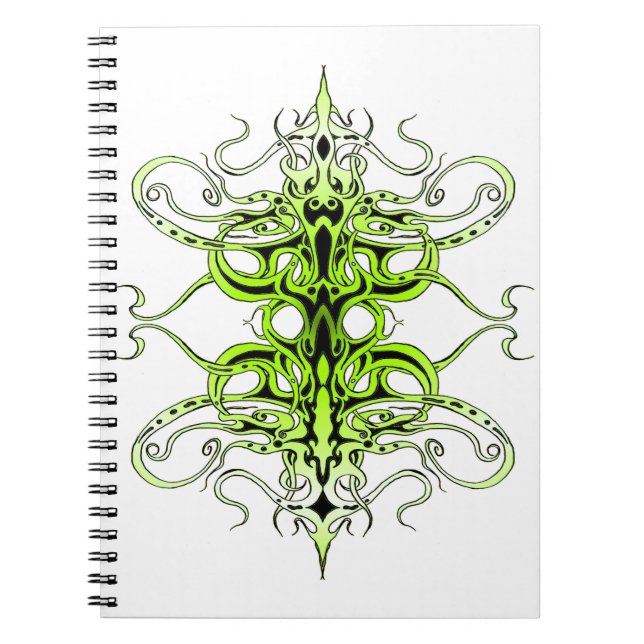 Carnet Design de tatouage Tribal Personnalisé Vert (Devant)